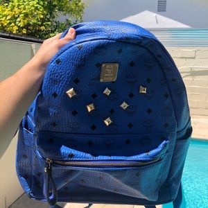 mcm backpack blue